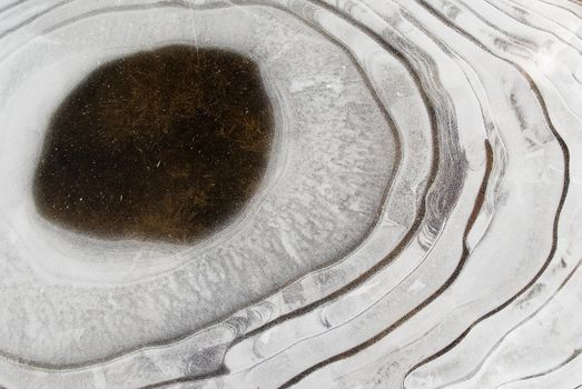 A iced lake surface with snow white color.