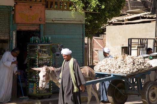 We take a closer look at life of people on the streets of Edfu, Egypt, on MAY 26, 2008.