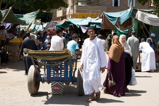 We take a closer look at life of people on the streets of Edfu, Egypt, on MAY 26, 2008.