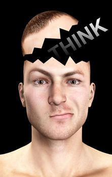 Concept image of a confused man thinking.