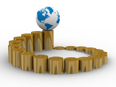diagram of growth. 3D image. Isolated illustration