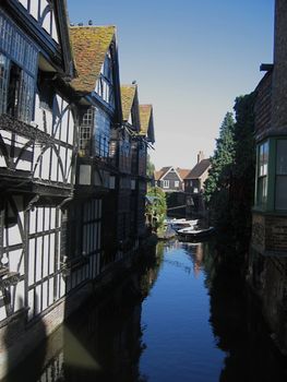 A view looking down the river in canterbury