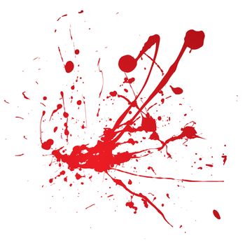 Blood spray splat isolated over a white background