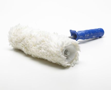 used paint roller on white