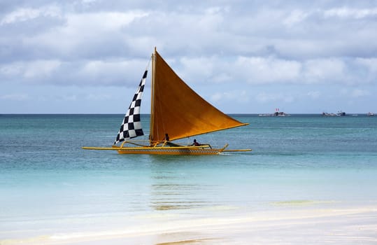 Sailing boats at an open ocean