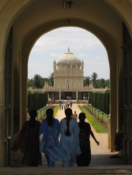 Four young girls heading towards Tipu Sultan's tomb, india