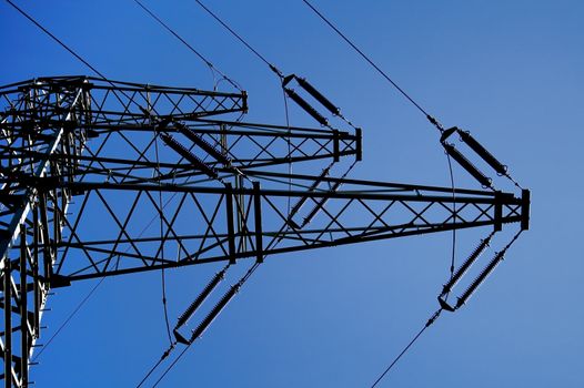 Energy tower against the blue sky