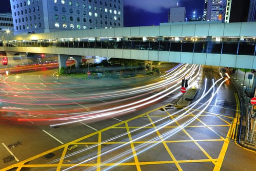 traffic at night in busy city