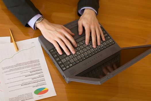 The business people planning on the laptop