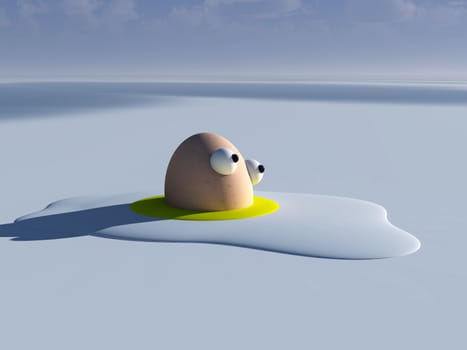 A very melted egg man.