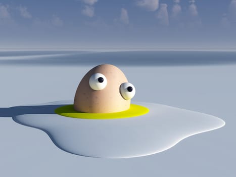 A very melted egg man.