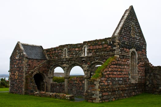 Part of the Old Abbey on Iona Isle, Scotland