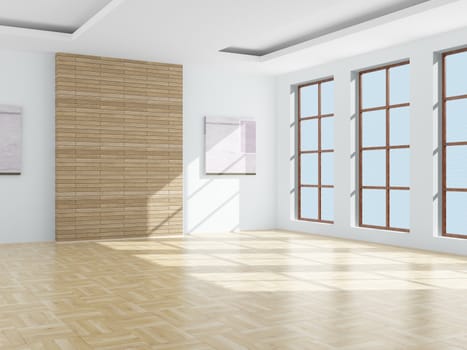 Empty room. 3D image
