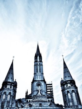 Scenic view of the Basilica of the Immaculate Conception in Lourdes 