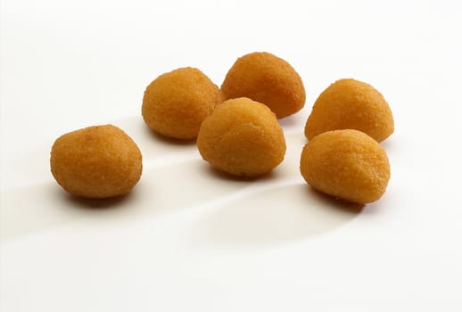 Fried mozzarella isolated on white