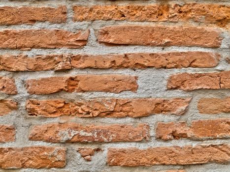 Red brick wall in the city of Toulouse France