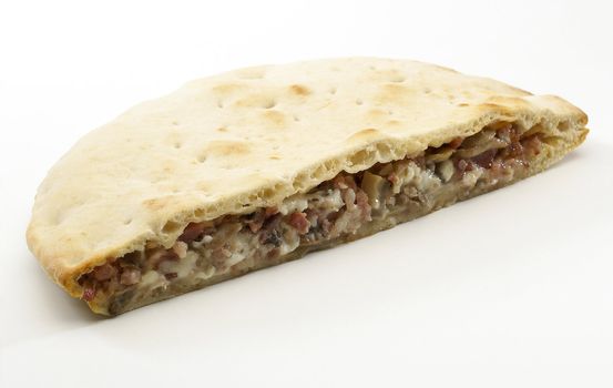 Lunchtime Sandwich with bacon, salami, cheese and mushrooms