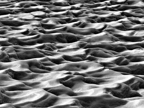 Snow backgound dunes in black and white