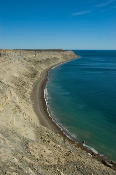 High cliff in the coast of Peninsula Vald�s, Patagonia, Argentina.