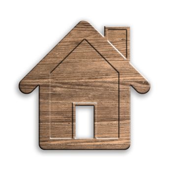 wooden house isolated, with clipping path.