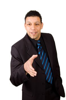 Aruban businessman leaning over to shake a hand