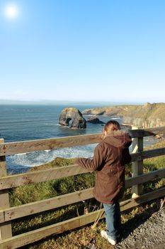 a girl in awe of natures beauty