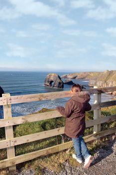 a girl in awe of natures beauty