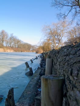 Winter - Icy cold frozen  lake 