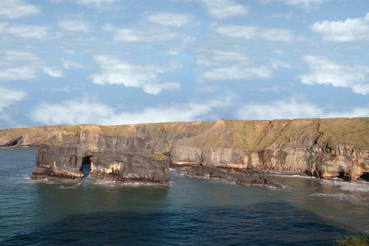 a view of the virgin rock in ballybunion ireland as seen from the cliffs