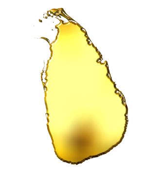 Sri Lanka 3d golden map isolated in white