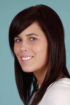 portrait of a cute caucasian brunette girl