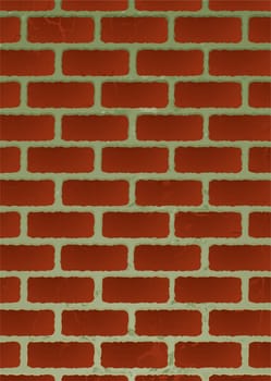 red brick illustrated wall with shadow and aged effect