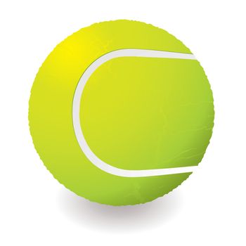 Illustration of a light green tennis ball with shadow