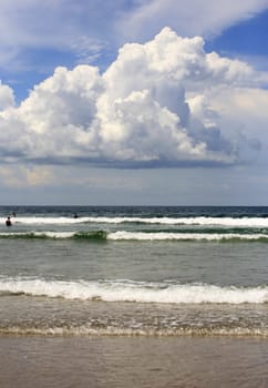 Indian ocean and the sky with clouds