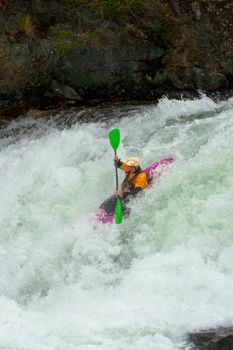 Kayak trip on the waterfalls in Norway. July 2010