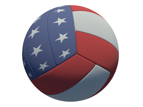 leather volleyball ball on isolated background (American skin)