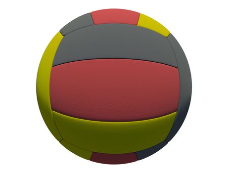 leather volleyball ball on isolated background (german skin)