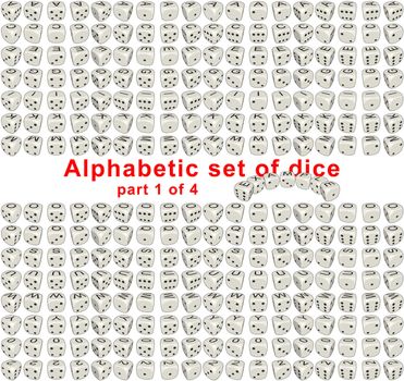 Sprites set Alphabetic Dice it's full set consist from letters, digits and signs on a top side of the dice. Dice are rotated on 360 deg with step of 20 degrees. On lateral sides dice looks like usual dice. By means of the given set it is possible to make any inscription from dice. Each sprite have size 256x256 pixels.
Part 1 of 4