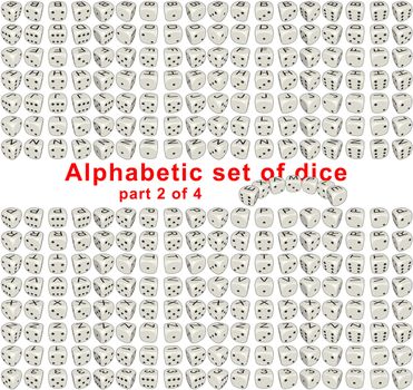 Sprites set Alphabetic Dice it's full set consist from letters, digits and signs on a top side of the dice. Dice are rotated on 360 deg with step of 20 degrees. On lateral sides dice looks like usual dice. By means of the given set it is possible to make any inscription from dice. Each sprite have size 256x256 pixels.
Part 2 of 4