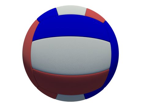 leather volleyball ball on isolated background (russian skin)