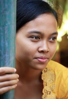 Portrait of the Indonesian smiling girl