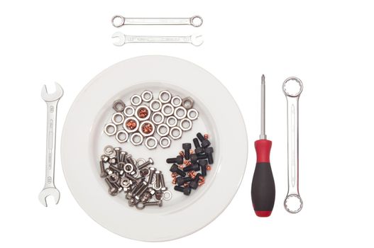 Cover charge from screws to tools as cutlery.