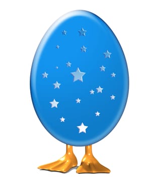 Duckling feet sticking out of an Easter Egg.