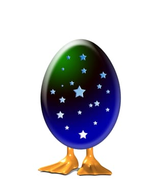 Duckling feet sticking out of an Easter Egg.