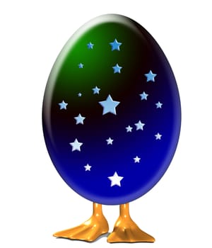 Duckling feet sticking out of an Easter Egg.