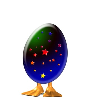 Duckling feet sticking out of an Easter Egg.