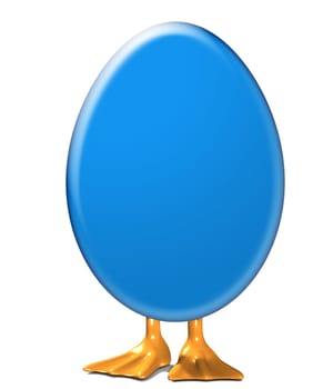 Duckling feet sticking out of an Easter Egg.