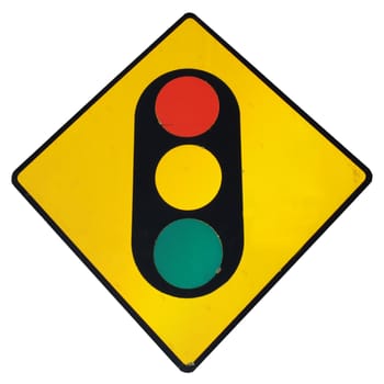 Traffic light sign isolated over white background