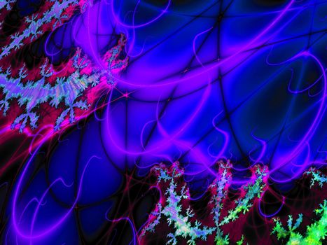 Computer generated abstract coloured fractal background illustration