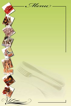 Menu card for a restaurant to write its foods and drinks.